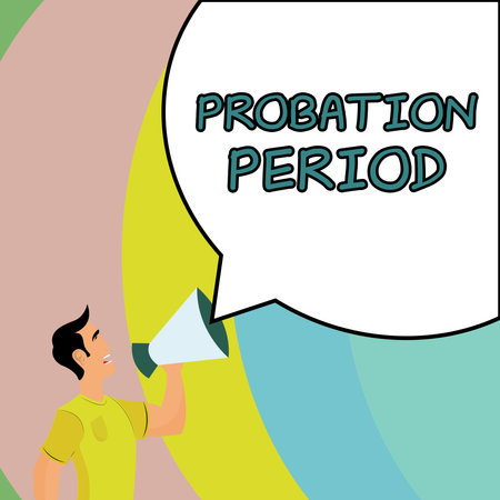 Writing displaying text Probation Period. Conceptual photo focused and iterative approach to searching outの写真素材