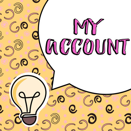 Conceptual caption My Account. Business overview If something is said to be on someones or somethings accountの写真素材