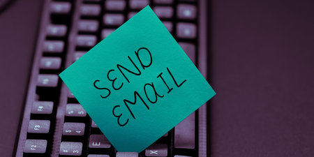 Sign displaying Send Email. Business approach the system for using computers to send messages over the internetの写真素材