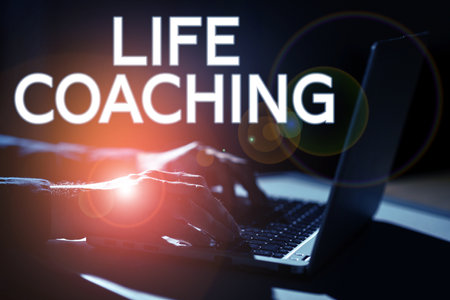 Inspiration showing sign Life Coaching. Internet Concept Improve Lives by Challenges Encourages us in our Careersの写真素材
