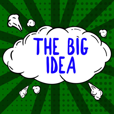 Inspiration showing sign The Big Idea. Word Written on have a successful idea smart thinkingの写真素材