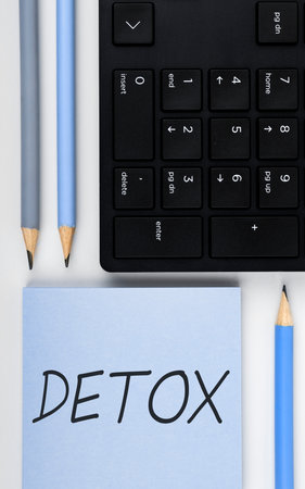 Writing displaying text Detox. Business approach Moment for Diet Nutrition health Addiction treatment cleanseの写真素材