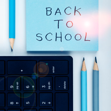 Conceptual display Back To School. Internet Concept New Teachers Friends Books Uniforms Promotion Tuition Feeの写真素材