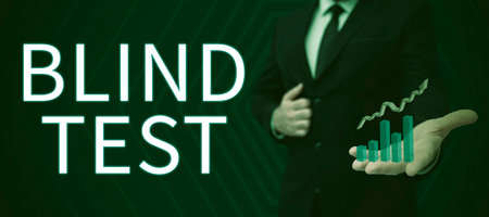 Text showing inspiration Blind Test. Business approach Social engagement with a person one has not previously metの写真素材