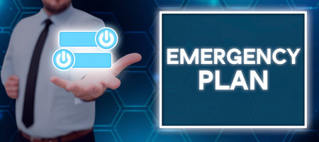 Inspiration showing sign Emergency Plan. Business showcase Procedures for response to major emergencies Be preparedの写真素材