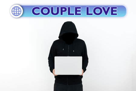 Text sign showing Couple Love. Business idea two people who love each other very much Feeling pleasureの写真素材