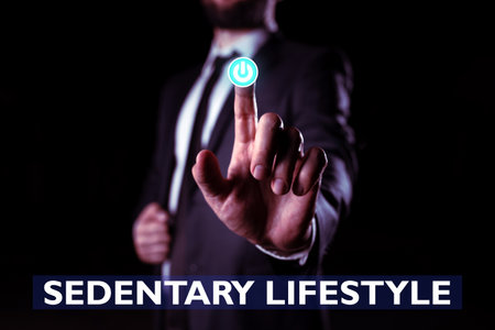 Inspiration showing sign Sedentary Lifestyle. Word Written on ways and means of life involved in...