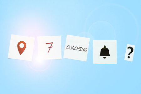 Sign displaying 7 Coaching. Internet Concept Refers to a number of figures regarding business to be succesfulの写真素材