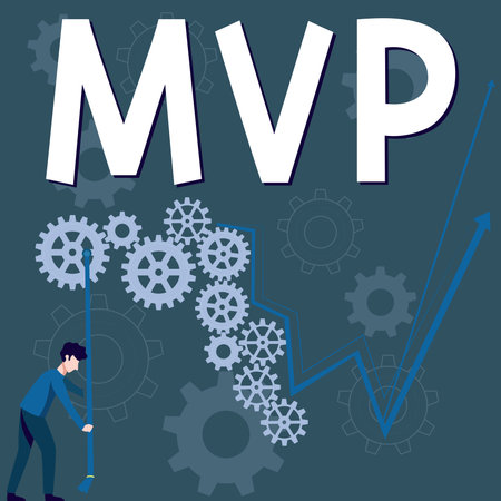 Handwriting text Mvp. Word for Investment Strategy to purchase shares with other investorsの写真素材