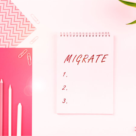 Handwriting text Migrate. Conceptual photo to move or travel from one country place or locality to...