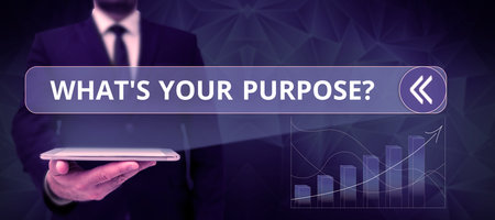 Text showing inspiration Whats Your Purpose. Word Written on question to find out reason for something is done or for which existsの写真素材