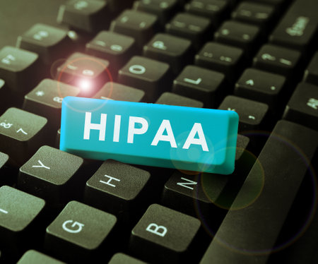 Text sign showing Hipaa. Business idea Acronym stands for Health Insurance Portability...