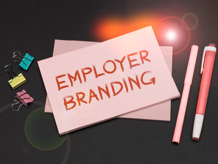 Text caption presenting Employer Branding. Business showcase Process of promoting a company Building Reputationの写真素材