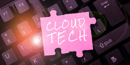 Sign displaying Cloud Tech. Business overview storing and accessing data and programs over the...