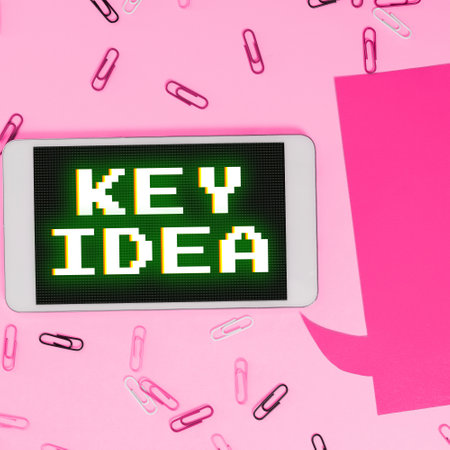 Conceptual display Key Idea. Internet Concept Exceptional or vital thought or suggestion Without comparisonの写真素材