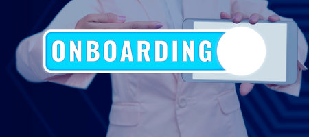 Text showing inspiration Onboarding. Business concept Action Process of integrating a new employee...