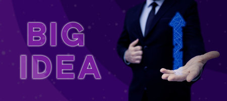 Conceptual caption Big Idea. Business concept Having great creative innovation solution or way of...
