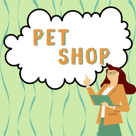 Conceptual caption Pet Shop. Business concept Retail business that sells different kinds of animals to the publicの写真素材