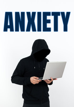 Conceptual display Anxiety. Business approach Excessive uneasiness and apprehension Panic attack...