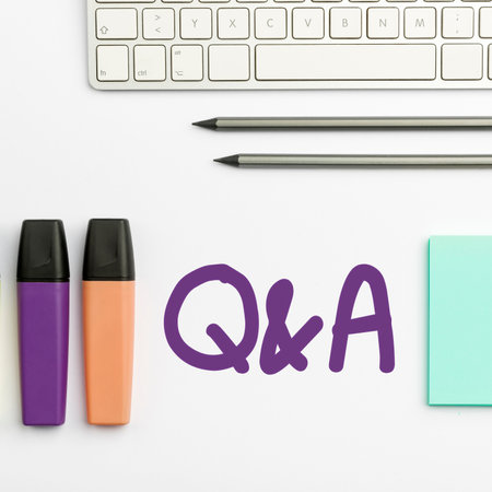 Text sign showing Q A. Business concept defined as questions being asked and answers