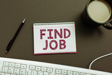 Handwriting text Find Job. Internet Concept An act of person to find or search work suited for his professionの写真素材