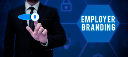 Writing displaying text Employer Branding. Internet Concept Process of promoting a company Building Reputationの写真素材