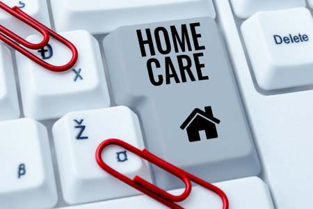 Text sign showing Home Care. Concept meaning Place where people can get the best service of comfort renderedの写真素材