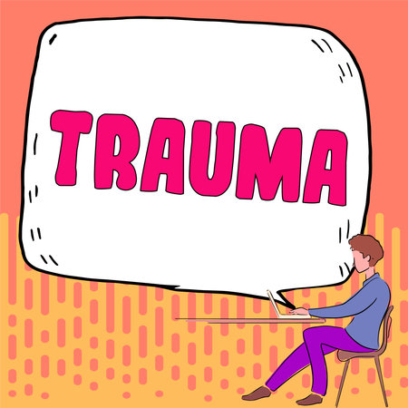 Text sign showing Trauma. Business showcase deeply distressing or disturbing experience Physical injuryの写真素材