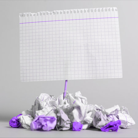 Paper Wraps Placed Around Important Information. Wrinkled Notes Arranged In Circle With Crutial...