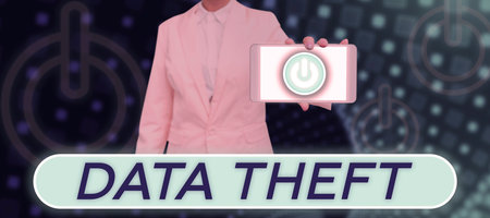 Handwriting text Data Theft. Business idea illegal transfer of any information that is confidential