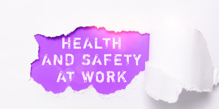 Conceptual caption Health And Safety At Work. Business overview Secure procedures prevent accidents avoid dangerの写真素材