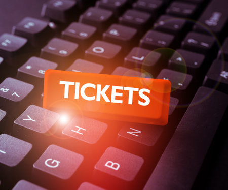 Conceptual caption Tickets. Concept meaning small paper bought to provide access to service or show