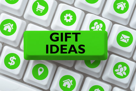 Text caption presenting Gift Ideas. Internet Concept a thought or suggestion for giving a present to...