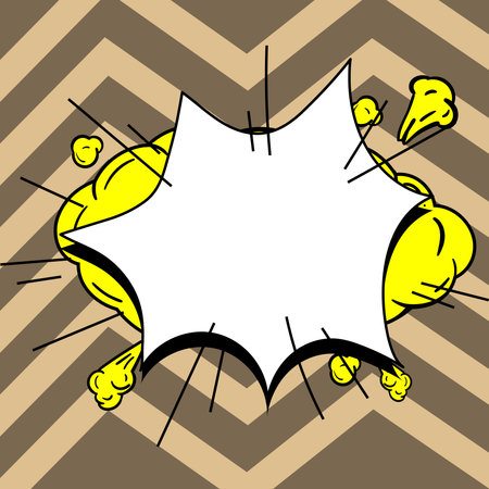 Blank Speech Bubble With Copy Space Over Color Background Design. Empty Template In Explosion Framework Representing Advertisement And Promoting Business.のイラスト素材