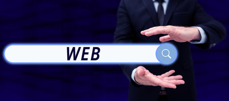 Text showing inspiration Web. Concept meaning a system of Internet servers that support specially...