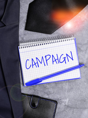Handwriting text Campaign. Internet Concept organized course of action to promote and sell product serviceの写真素材