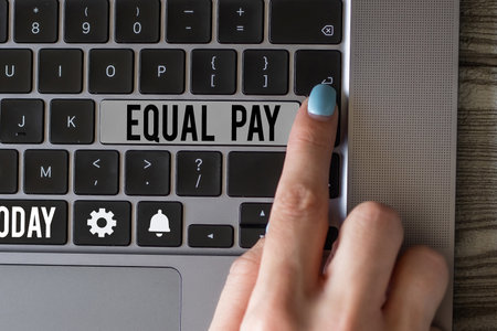 Conceptual caption Equal Pay. Word Written on Rights that individuals in the same workplace be given equal payの写真素材