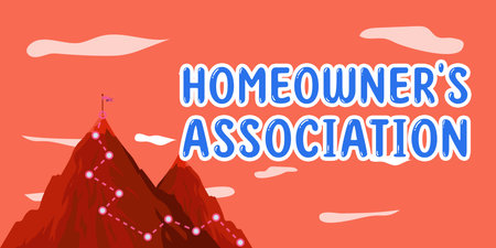 Sign displaying Homeowners Association. Word Written on Covers losses and damages to an individuals...