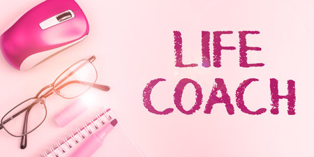Sign displaying Life Coach. Business concept A person who advices clients how to solve their problems or goalsの写真素材
