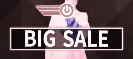 Conceptual display Big Sale. Concept meaning putting products on high discount Great price Black Fridayの写真素材