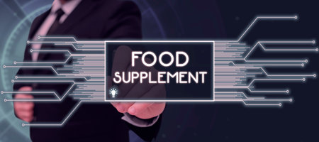 Handwriting text Food Supplement. Business overview Conditions and practices that preserve the quality of foodの写真素材