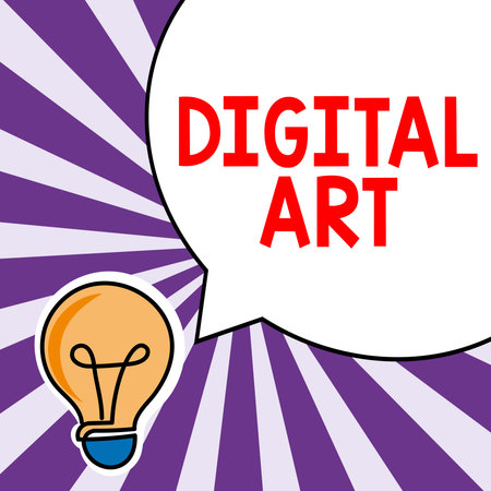 Writing displaying text Digital Art. Internet Concept use of skill and creative imagination characterized by computerized technologyの写真素材