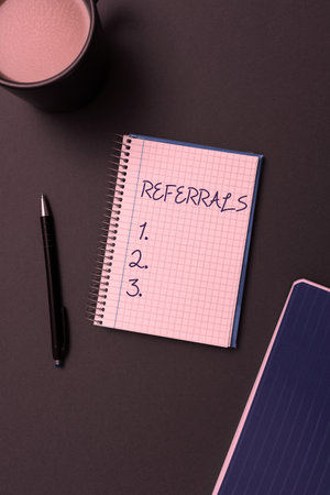 Conceptual display Referrals. Word Written on Act of referring someone or something for consultation reviewの写真素材