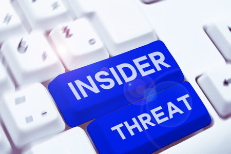 Conceptual caption Insider Threat. Business showcase security threat that originates from within the...