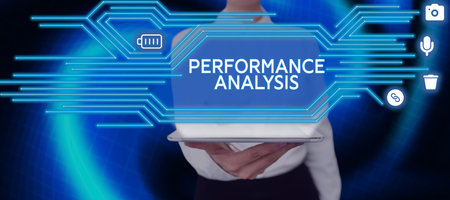 Hand writing sign Performance Analysis. Business showcase presentation of a play concert or other...