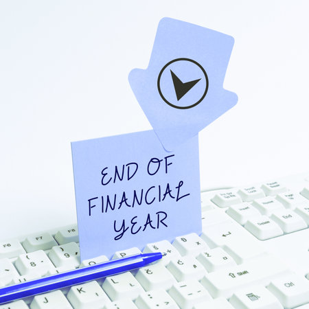 Conceptual display End Of Financial Year. Word for Revise and edit accounting sheets from previous yearの写真素材