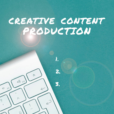 Text showing inspiration Creative Content Production. Business approach providing people with the...
