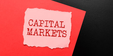 Writing displaying text Capital Markets. Business idea Allow businesses to raise funds by providing market securityの写真素材