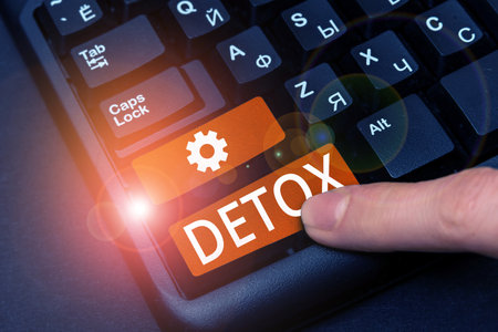 Handwriting text Detox. Business showcase Moment for Diet Nutrition health Addiction treatment cleanseの写真素材