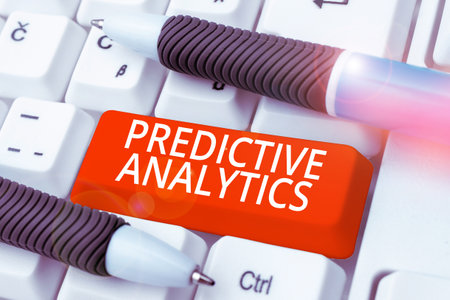 Hand writing sign Predictive Analytics. Conceptual photo Optimize Collection Achieve CRM Identify...